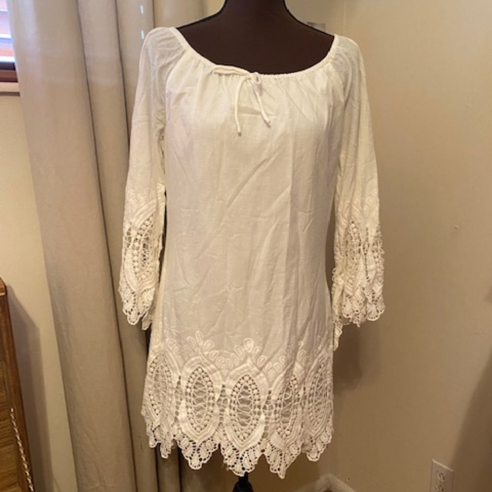 Women's Lightweight White Cotton Dress